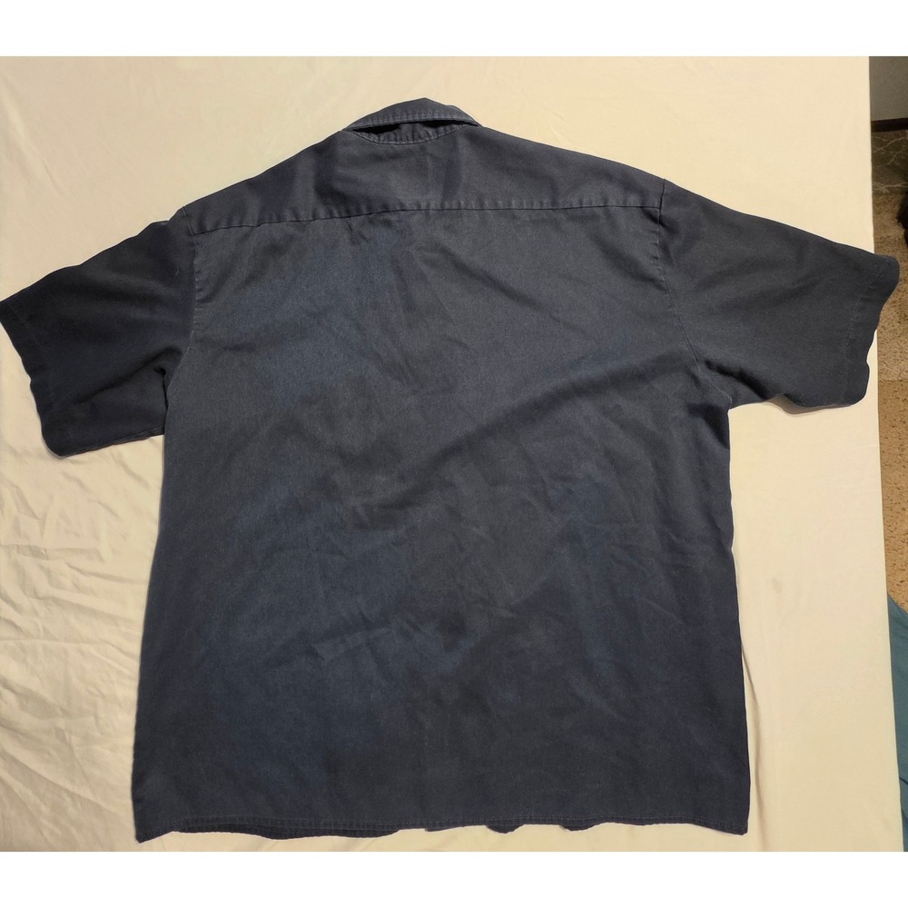 Dickies Men's 2XL Navy Short Sleeve Work Shirt Button Front Uniform 1574 - Picture 3 of 4